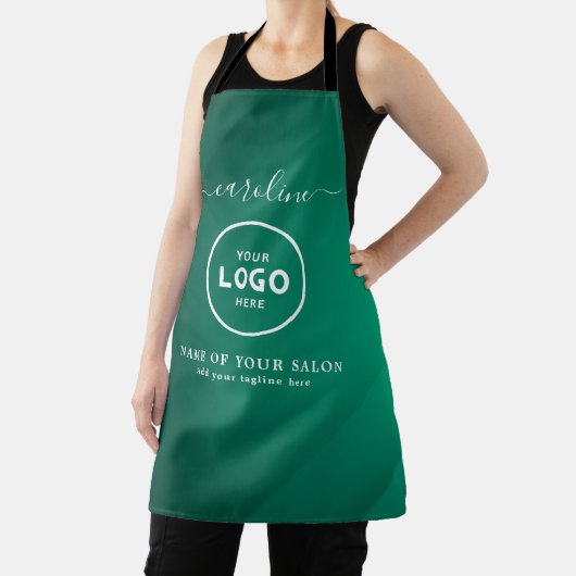 Trendy Modern Salon Logo Apron エプロン (インサイチュ)
