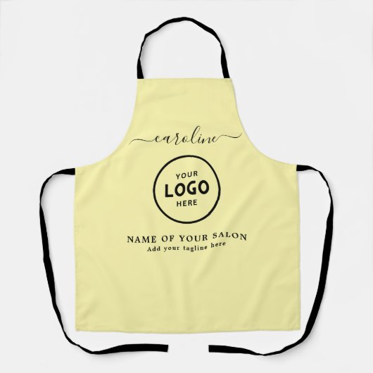  Trendy Modern Salon Logo Apron エプロン (正面)