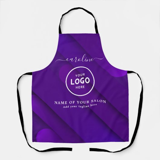 Trendy Modern Salon Logo Apron エプロン (正面)