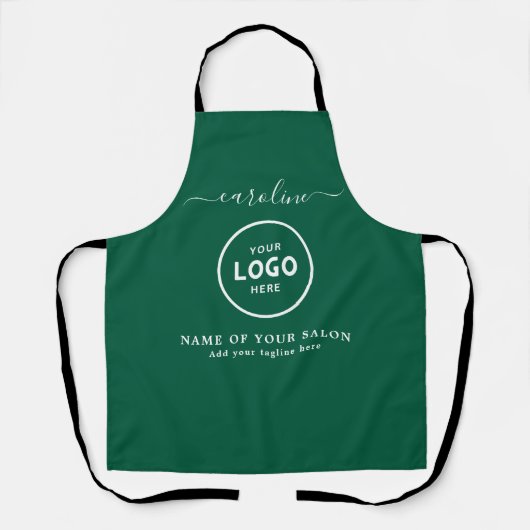  Trendy Modern Salon Logo Apron エプロン (正面)