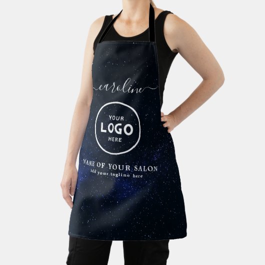  Trendy Modern Salon Logo Apron エプロン (インサイチュ)