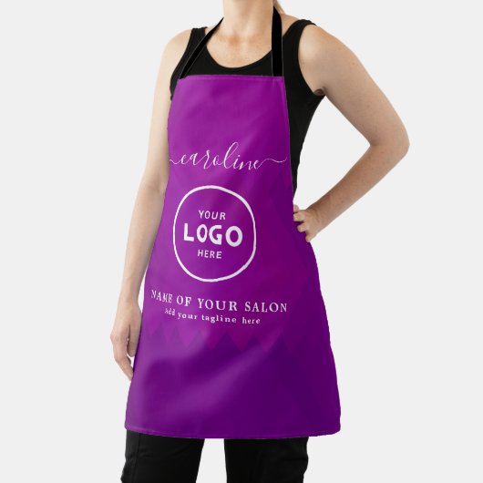 Trendy Modern Salon Logo Apron エプロン (インサイチュ)