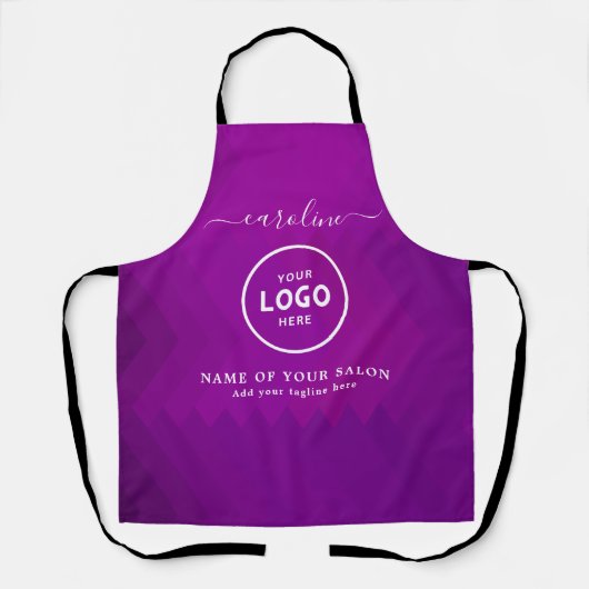  Trendy Modern Salon Logo Apron エプロン (正面)