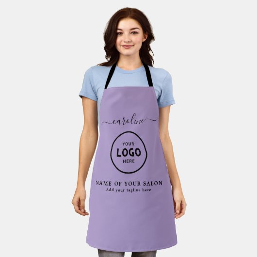  Trendy Modern Salon Logo Apron エプロン (着用した状態)