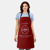 Trendy Modern Salon Logo Apron エプロン (着用した状態)