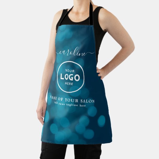  Trendy Modern Salon Logo Apron エプロン (インサイチュ)
