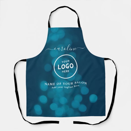  Trendy Modern Salon Logo Apron エプロン (正面)