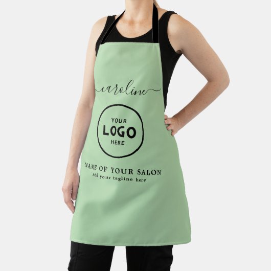 Trendy Modern Salon Logo Apron エプロン (インサイチュ)