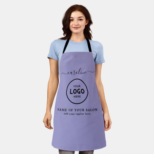  Trendy Modern Salon Logo Apron エプロン (着用した状態)