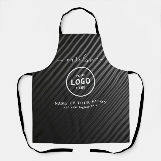 Trendy Modern Salon Logo Apron エプロン (正面)