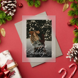 Trendy Modern Script & Arch 1 Photo Christmas Card アクリル招待状