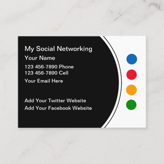 Trendy Modern Social Networking Business Cards 名刺 (正面)