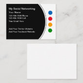 Trendy Modern Social Networking Business Cards 名刺 (正面/裏面)