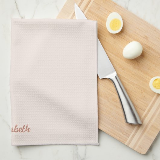 Trendy Modern Typography Script Name Elegant Chic キッチンタオル (四つ折り)