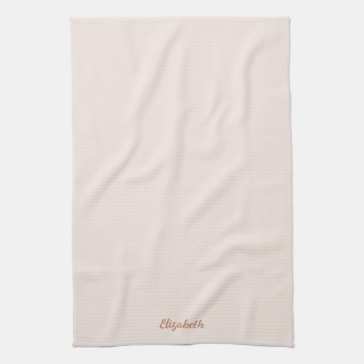 Trendy Modern Typography Script Name Elegant Chic キッチンタオル (縦)