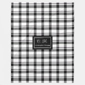 Trendy Monochrome Checkered Blanket Custom Name フリースブランケット (正面)