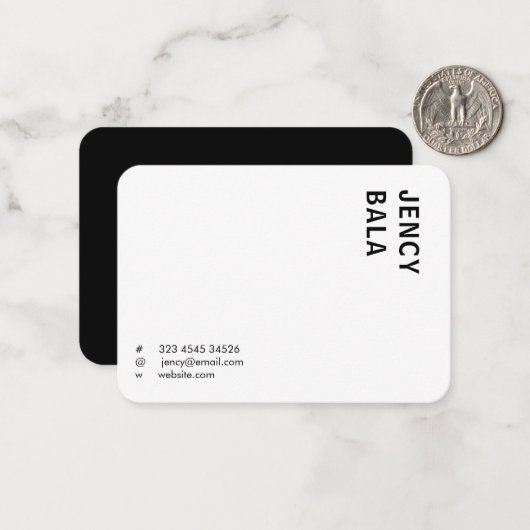 Trendy Monochrome Modern Minimal Design ノートカード (正面/裏面インサイチュ)