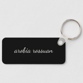 Trendy Monogram | Black Script Personalized Design キーホルダー