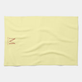 Trendy Monogram Initial Name Elegant Cream Color キッチンタオル (横)