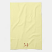 Trendy Monogram Initial Name Elegant Cream Color キッチンタオル (縦)
