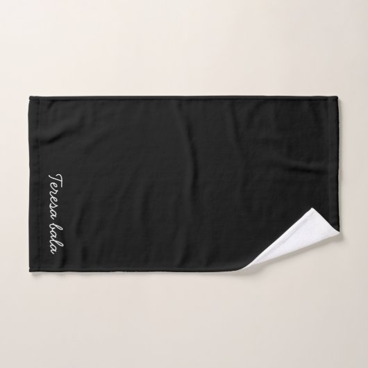 Trendy Monogram Modern Black Script Design ハンドタオル (ハンドタオル)