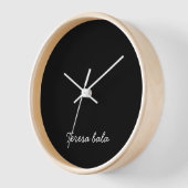 Trendy Monogram Modern Black Script Design 壁時計 (傾斜)