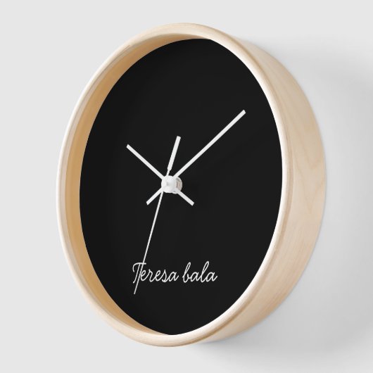 Trendy Monogram Modern Black Script Design 壁時計 (傾斜)