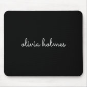 Trendy Monogram | Modern Black Script Name マウスパッド (正面)
