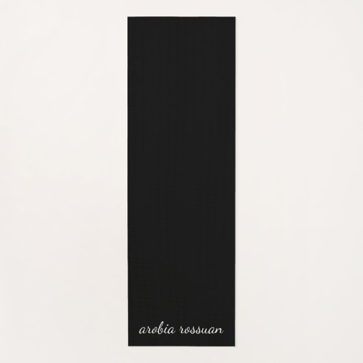 Trendy Monogram Modern Black Script Name Art ヨガマット (正面)