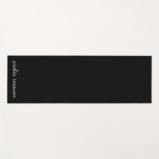 Trendy Monogram Modern Black Script Name Art ヨガマット (正面(横))