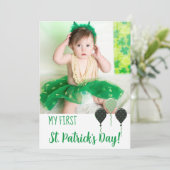 Trendy My First St. Patrick Day Announcement Photo カード (スタンド正面)