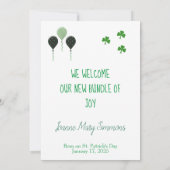Trendy My First St. Patrick Day Announcement Photo カード (裏面)