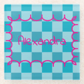 Trendy Name Template Sticker ガラスコースター (正面)