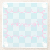 Trendy Name Template Sticker ガラスコースター (裏面)