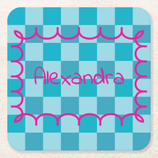 Trendy Name Template Sticker スクエアペーパーコースター