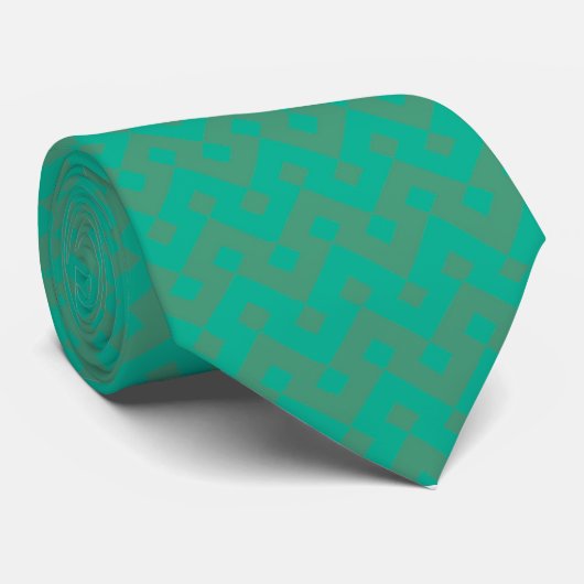Trendy Necktie, Emerald Green Geometric Pattern ネクタイ (ロール)