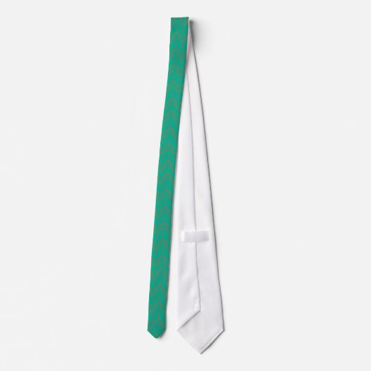 Trendy Necktie, Emerald Green Geometric Pattern ネクタイ (裏面)