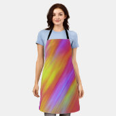 Trendy Neon Bright Red Pink Yellow Abstract  エプロン (着用した状態)