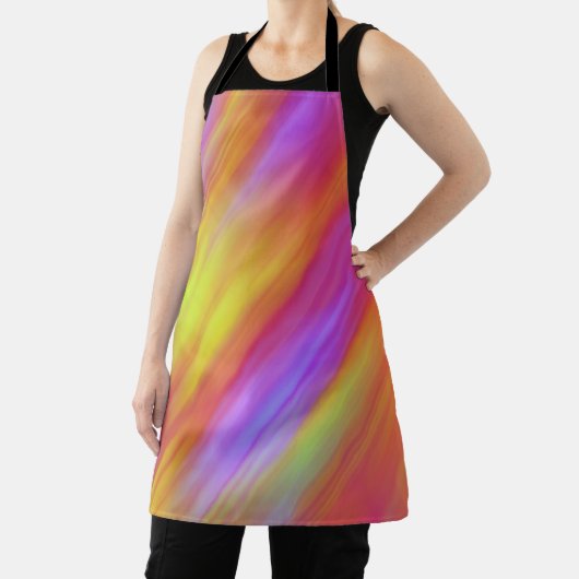 Trendy Neon Bright Red Pink Yellow Abstract エプロン (インサイチュ)