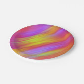 Trendy Neon Bright Red Pink Yellow Abstract  ペーパープレート (アングル)