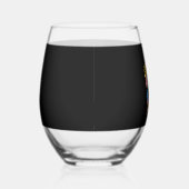 Trendy Neon Floral Ghost Halloween ステムなしワイングラス (右)