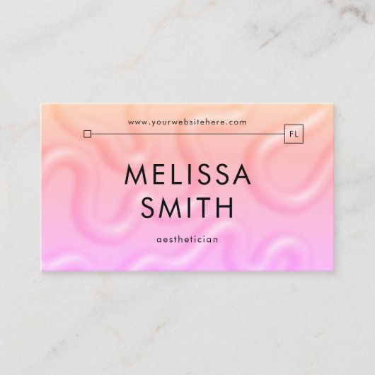 Trendy Neon Pink Lashes Spa Beauty Salon 名刺 (正面)