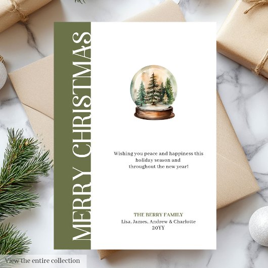 Trendy Neutral Christmas Ball Greeting Template シーズンカード