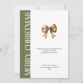 Trendy Neutral Christmas Bow Greeting Card Design シーズンカード (正面)