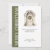 Trendy Neutral Christmas Door Holiday Greeting シーズンカード (正面)