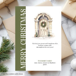 Trendy Neutral Christmas Door Holiday Greeting シーズンカード