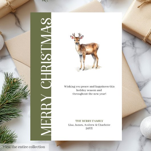 Trendy Neutral Christmas Greetings Printable Card シーズンカード