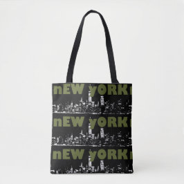 Trendy New York City NYC Night Skyline トートバッグ