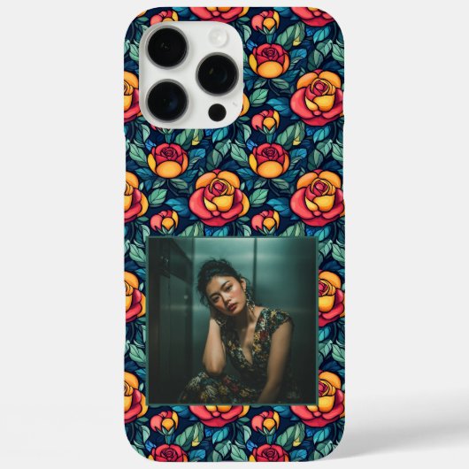 Trendy Newlywed Gift Rose Floral Custom Case-Mate iPhoneケース (裏面)