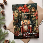 Trendy nostalgic Christmas nutcracker printable シーズンカード
